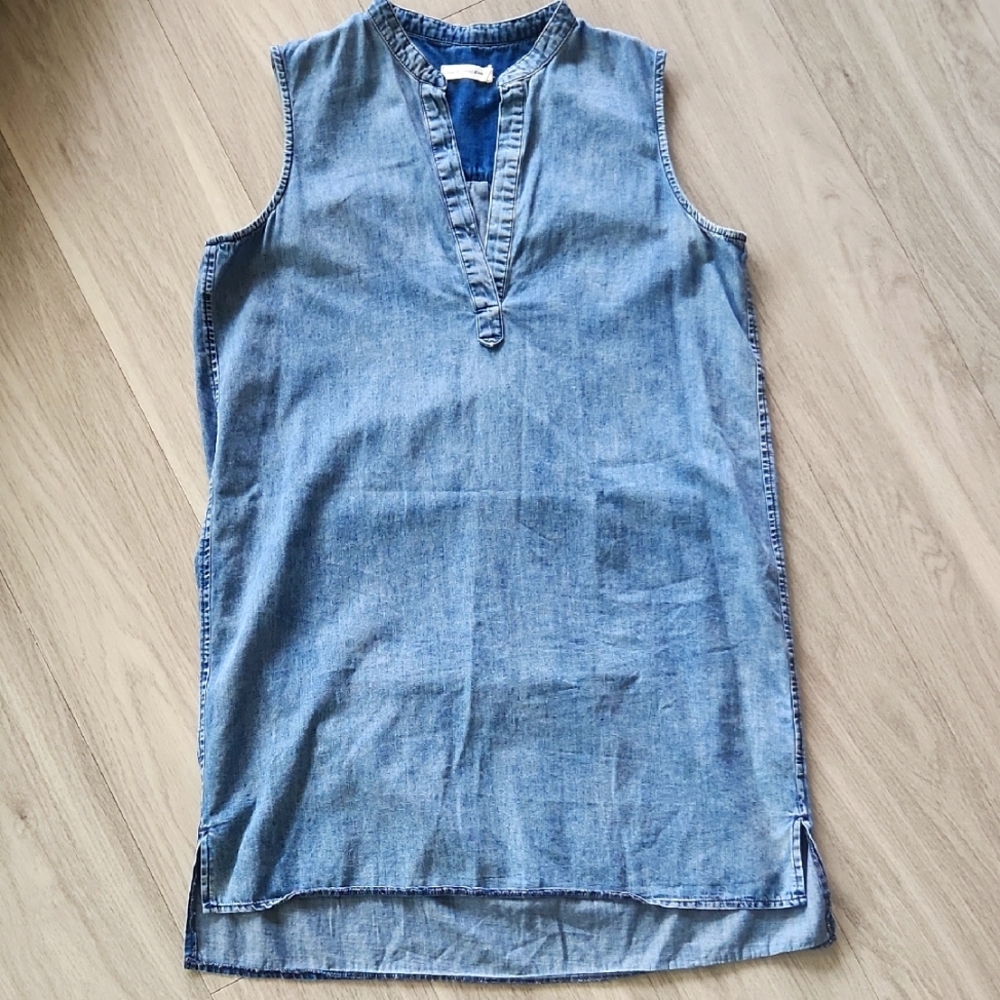 rag & bone Light Blue Denim Sleeveless Shift Dress
